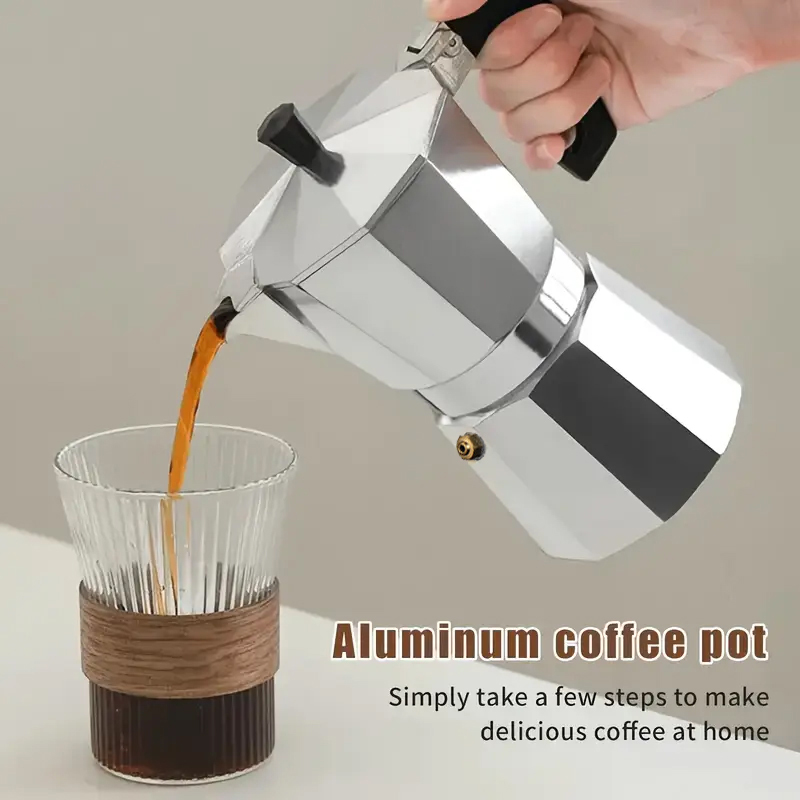 Coffee Equipment Brands - Klassischer Aluminium-Moka-Kocher 50-300ML Haushalts-Espressomaschine für Herdplatten,