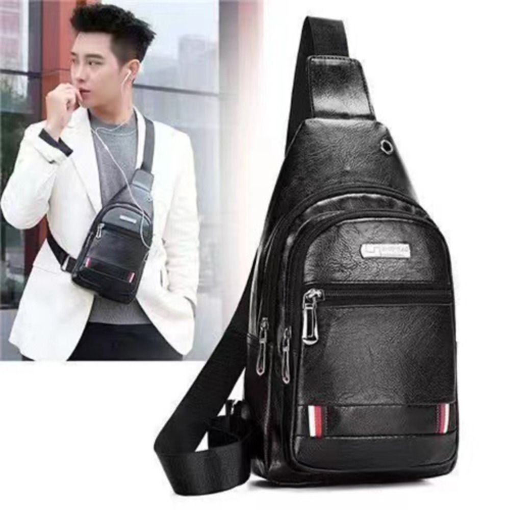 Coffee Equipment Travel Bag - Lässige PU-Leder Herren Messenger-Taschen Schwarz Braun