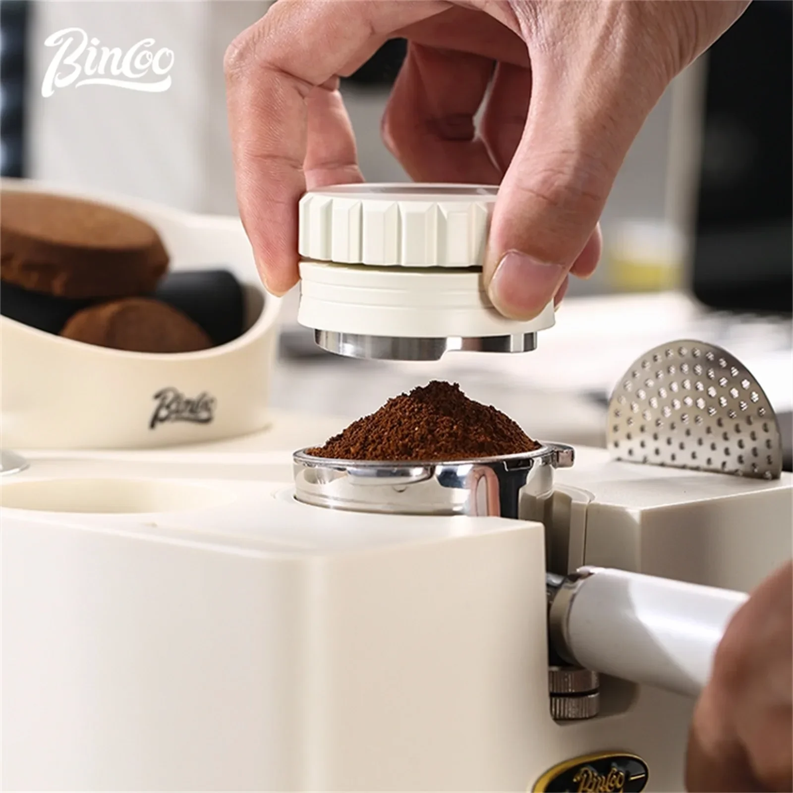 Coffee Equipment Brands - Bincoo Kaffeepulverpresse, elastischer Pulverpresshammer, Stoffpulverpresse für