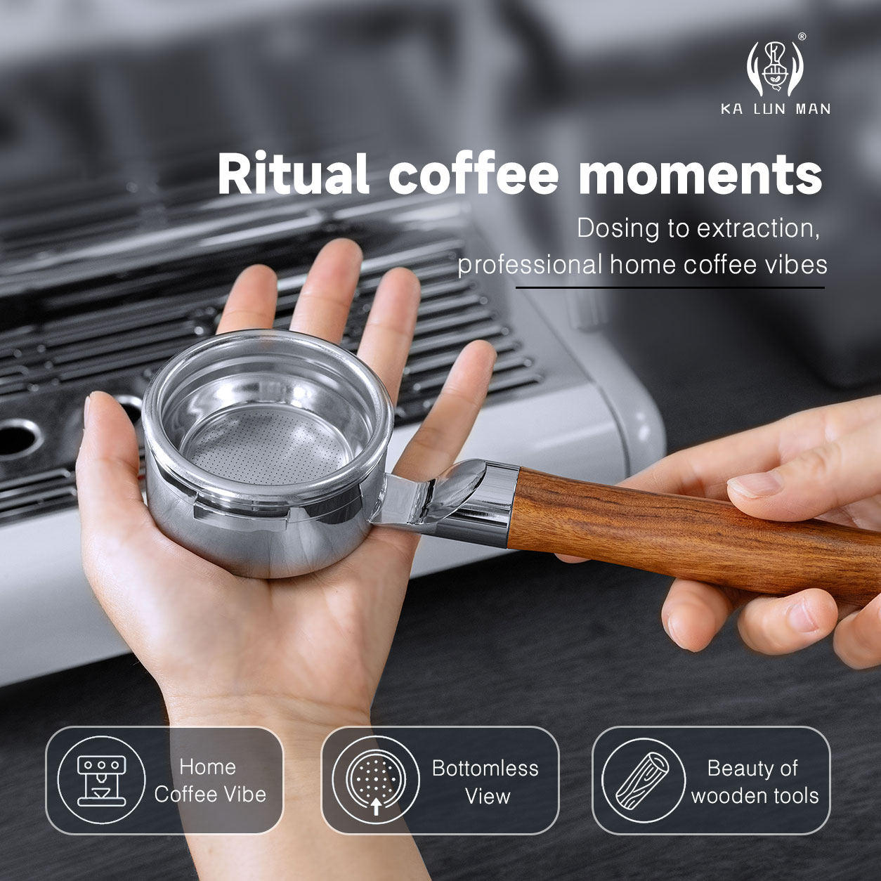 Naked Portafilter Bottomless - 58mm 2-Lugs Bottomless Portafilter, flache Basis,