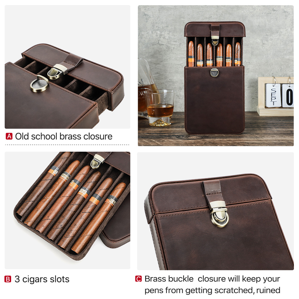 Luxus Echtes Leder Tragbare Zi – Coffee Equipment Travel Bag Bewertung und Preis